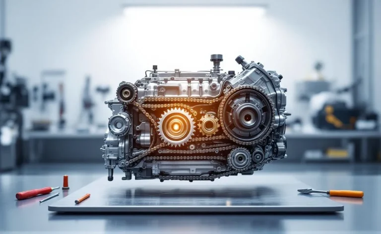Moteur Renault 1.2 TCe 130, compact et moderne, présenté sur un fond neutre.